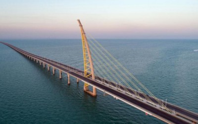حقيقة فيديو بناء جسر الملك سلمان  بين مصر والسعودية