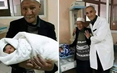 حقيقة صور ولادة طفل لسيدة تبلغ 61 سنة في المنيا