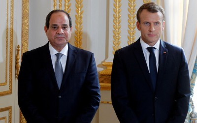 حقيقة فيديو انفعال السيسي على رئيس فرنسا