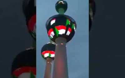 حقيقة إضاءة أبراج الكويت بعلم السودان