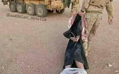 حقيقة صورة جندي يسحل مواطن في سيناء