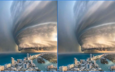 حقيقة تصوير إعصار شاهين من برج خليفة