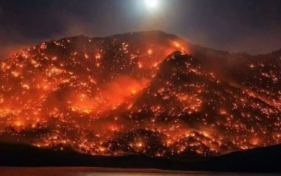 حقيقة صورة الجبل المحترق في سوريا