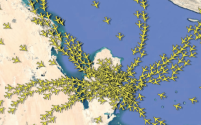 حقيقة صورة كثافة حركة الطيران فوق قطر قُبيل كأس العالم