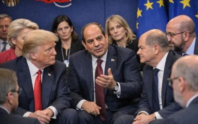 صورة السيسي وسط قادة العالم صُنعت بواسطة الذكاء الاصطناعي