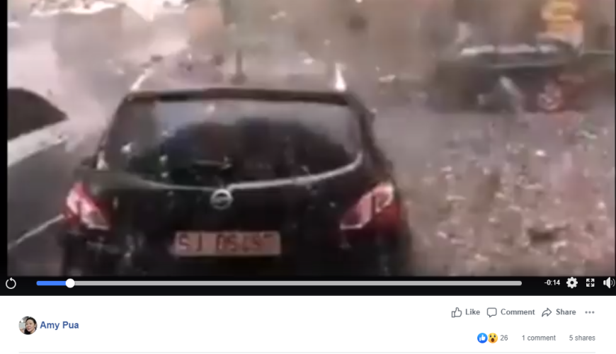 حقيقة فيديو هطول أمطار من حجارة في رومانيا