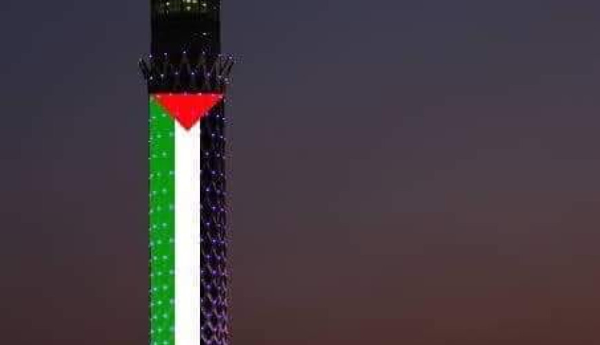 إضاءة برج القاهرة بعلم فلسطين فوتشوب
