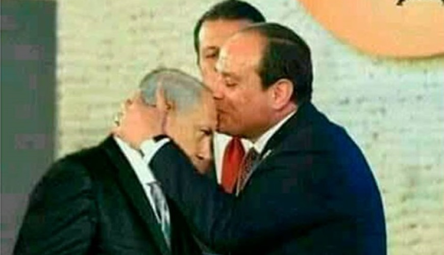 حقيقة صورة الرئيس السيسي يقبل رأس نتنياهو