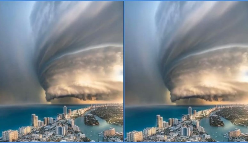 حقيقة تصوير إعصار شاهين من برج خليفة
