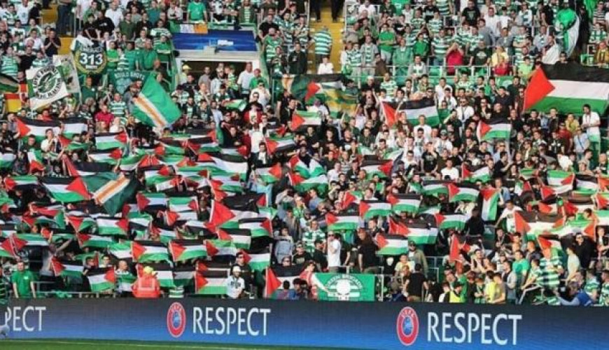 حقيقة رفع جماهير منتخب اسكتلندا لعلم فلسطين أثناء مباراتهم مع إسرائيل