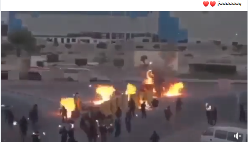 فيديو إحراق مدرعة بـ "المولوتوف" من البحرين وليس فلسطين